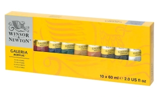 Akrylové farby WINSOR & NEWTON Galeria- sada - 10 x 60 ml