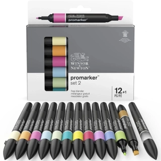 Markery Winsor&Newton - Promarker set 2 - 12 ks sada - obojstranné