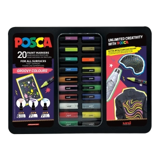 POSCA - sada popisovačov - PC-1M / PC-3M / PC-5M - GROOVY - mix farieb (20 ks)