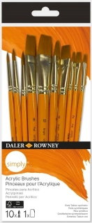 D&R SIMPLY akryl Gold Taklon - syntetický vlas - sada 10 ks 