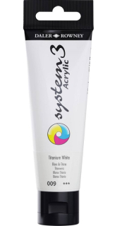 Akrylová farba D&R System3 - Titanium White 009 - 59 ml