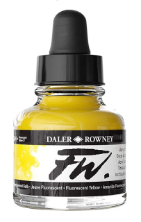 Akrylový Tuš DALER ROWNEY - 681 Fluorescent Yellow - 29,5 ml
